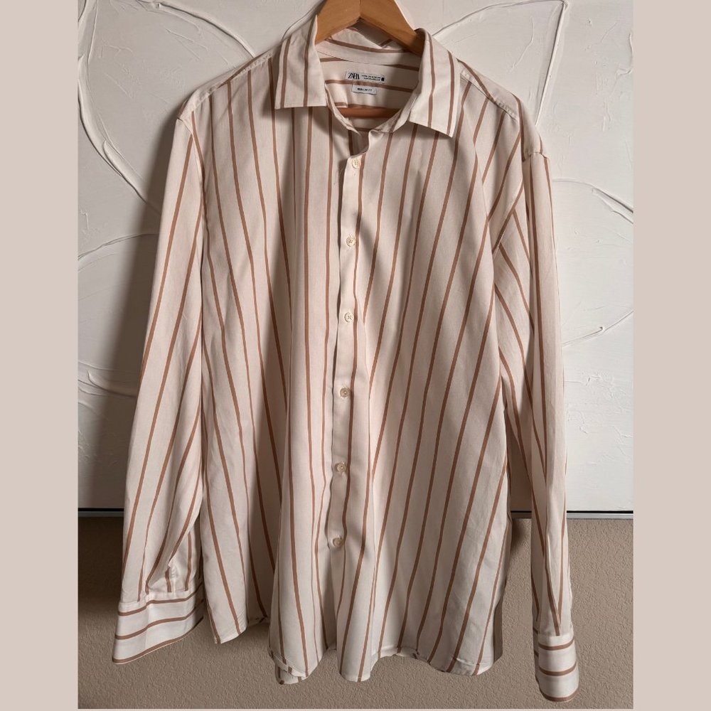 Zara Men's Button Up Striped Shirt